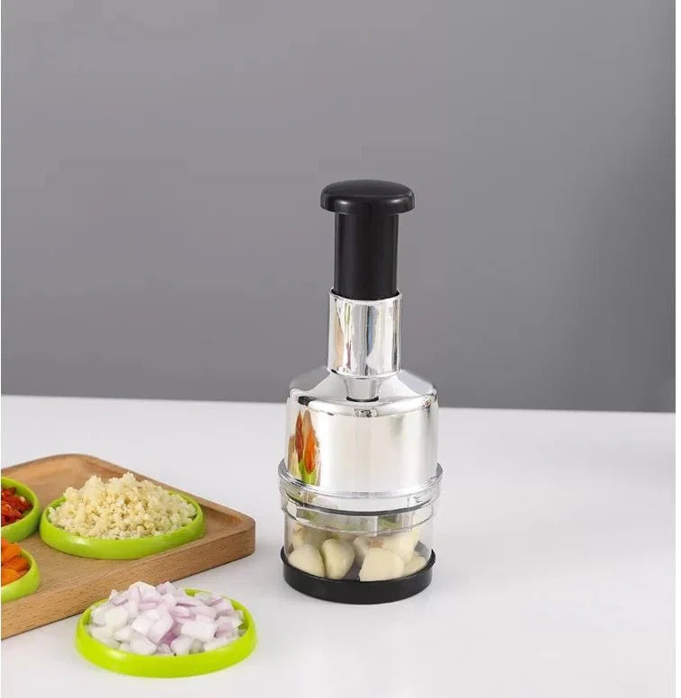 Multi-function garlic and vegetable cutting knife, manual knife, household kitchen tools, made of stainless steel, garlic crushing tool